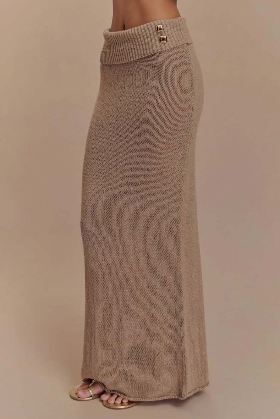 Meshki NWT Sloane Knit Maxi Skirt in Latte Size Medium